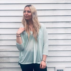 H&M Mint Green Long Sleeve Blouse